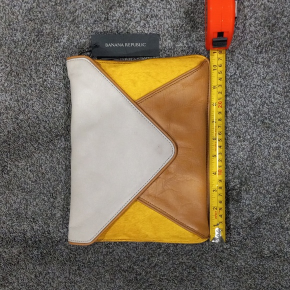 Banana Republic Multi Colored Leather & CowHide Shoulder or Clutch Handbag - Picture 5 of 5
